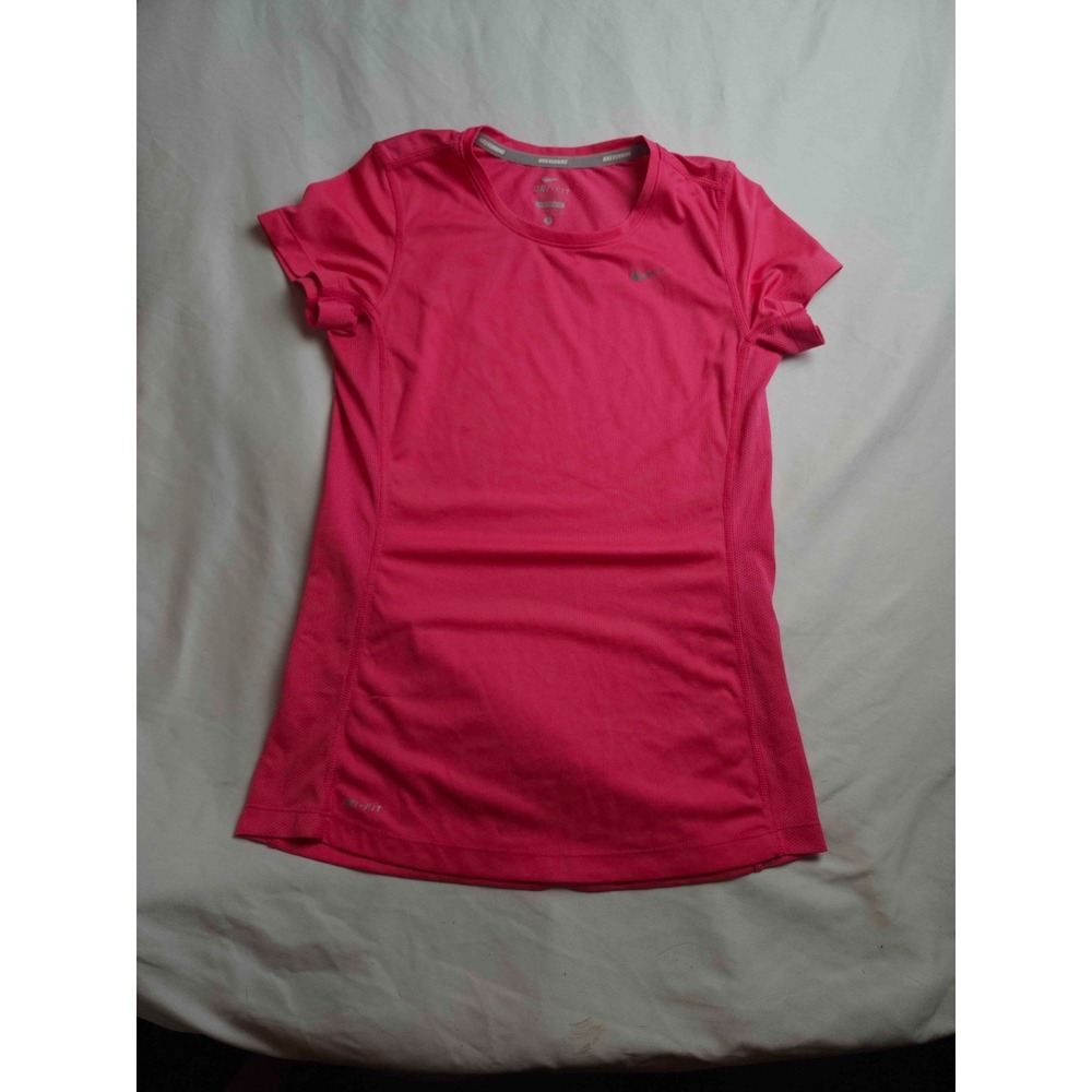 Nike Dri-Fit Running Shirt Womens S Pink Athletic Workout Activewear Tee Gym